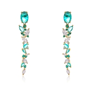 Picture of Fancy Big Green Dangle Earrings