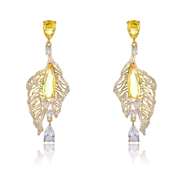 Picture of Fashionable Big Cubic Zirconia Dangle Earrings