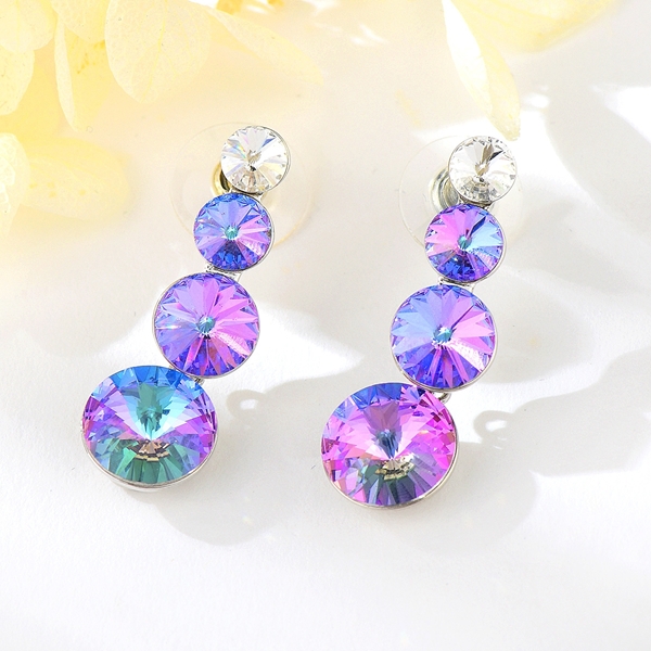 Picture of Filigree Big Purple Dangle Earrings