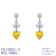 Picture of Purchase Platinum Plated Yellow Dangle Earrings Exclusive Online