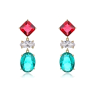 Picture of Best Cubic Zirconia Green Dangle Earrings