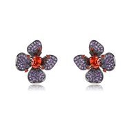 Picture of Charming Platinum Plated Cubic Zirconia Big Stud Earrings As a Gift