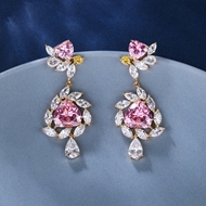 Picture of Reasonably Priced Gold Plated Cubic Zirconia Dangle Earrings with Low Cost