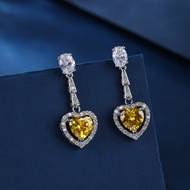 Picture of Love & Heart Cubic Zirconia Dangle Earrings with Fast Delivery