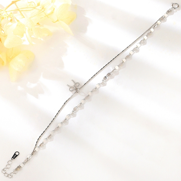 Picture of Beautiful Cubic Zirconia Platinum Plated Fashion Bracelet