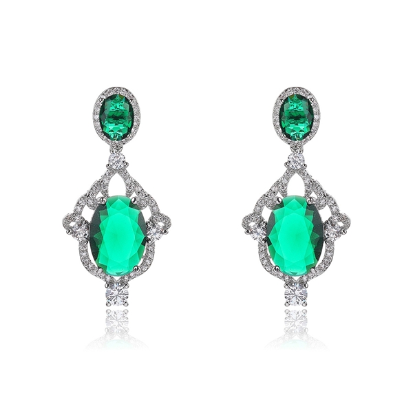 Picture of New Season Green Luxury Dangle Earrings with SGS/ISO Certification