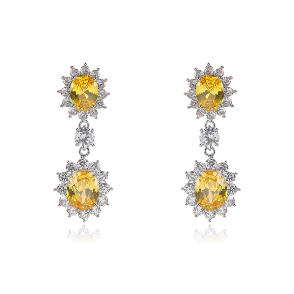 Picture of Impressive Yellow Flowers & Plants Dangle Earrings with Low MOQ