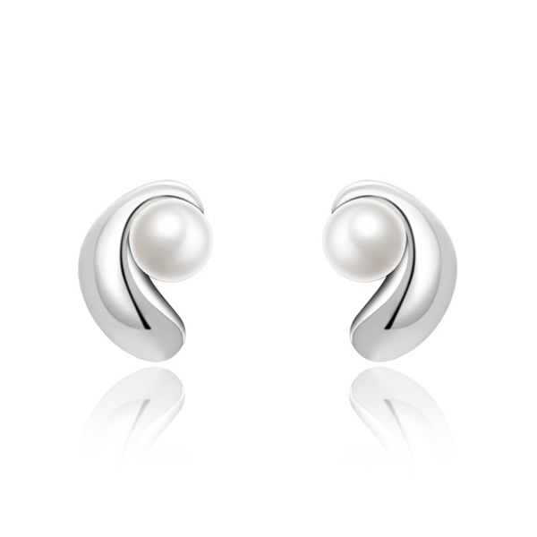 Picture of Beautiful Artificial Pearl Holiday Small Hoop Earrings