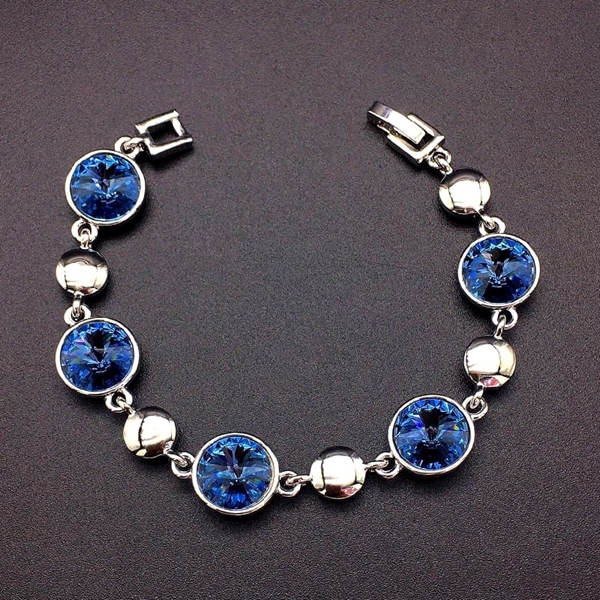 Picture of Good Swarovski Element Platinum Plated Fashion Bracelet