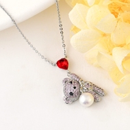 Picture of Fashion Platinum Plated Pendant Necklace with Full Guarantee