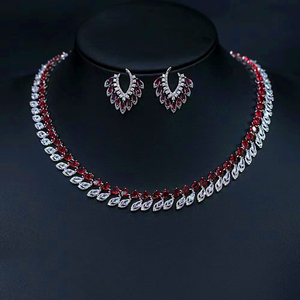 Picture of Hypoallergenic Platinum Plated Medium 2 Piece Jewelry Set