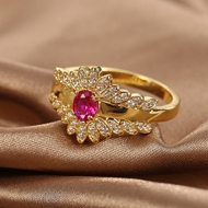 Picture of Eye-Catching Red Cubic Zirconia Fashion Ring with Member Discount