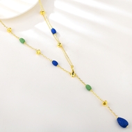 Picture of Classic Blue Fashion Sweater Necklace in Exclusive Design