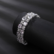 Picture of Wholesale Platinum Plated White Fashion Bracelet with No-Risk Return