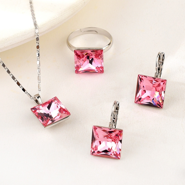 Picture of New Swarovski Element Platinum Plated 3 Piece Jewelry Set