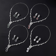 Picture of Fashionable Flowers & Plants Platinum Plated 2 Piece Jewelry Set